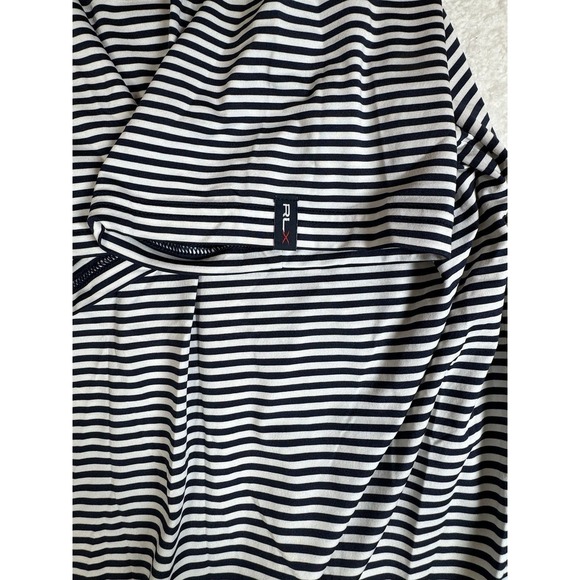 RLX Ralph Lauren Mens Size Large Black White Stripe Performance Golf Polo Shirt - Picture 10 of 11